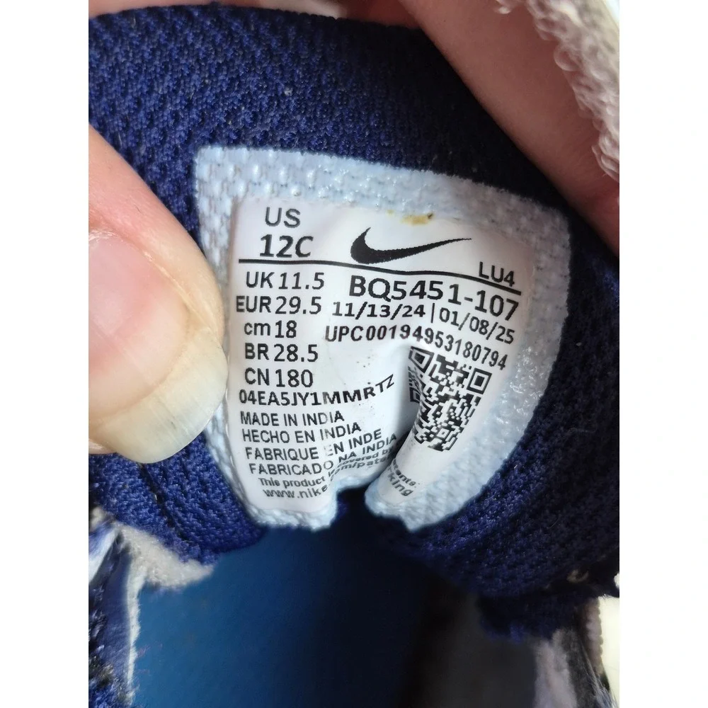 Nike Court Borough Low 2 Midnight Navy White BQ5451-107 Kids Size 12C Sneaker